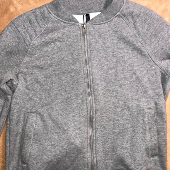 Mondetta Women Medium Gray Fleece Full Zip Athletic Pocket Thump Hole Jacket (M) - Picture 2 of 6